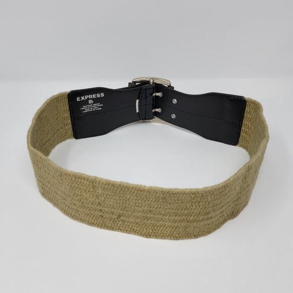 Express Woven Fiber Wide Waist Cinch Belt, M/L - Picture 6 of 9